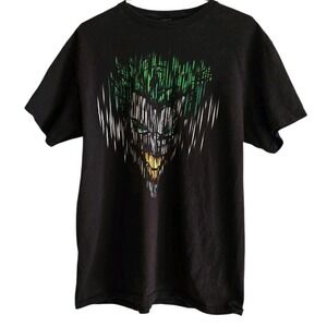 Batman The Joker T Shirt Size Large‎ DC Comics Six Flags black & green